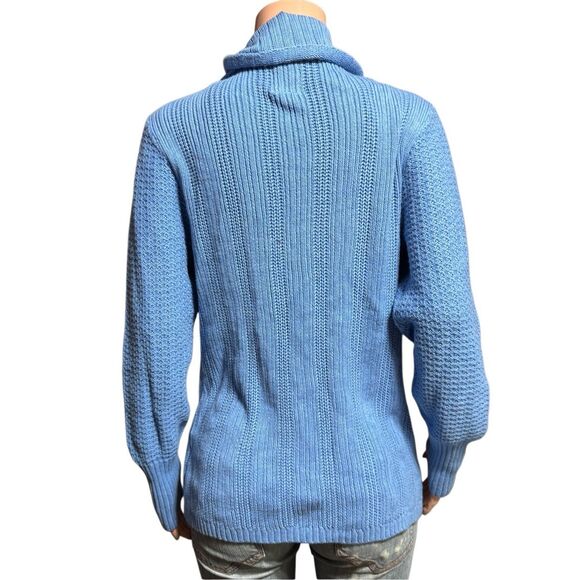 Pulp light blue shawl collar cardigan ribbed texture open front sweater M - Picture 2 of 7